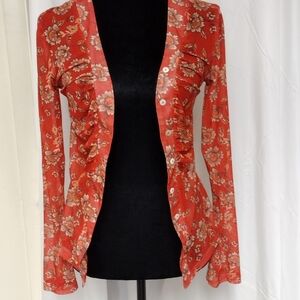 Floral Red Women's Blouse